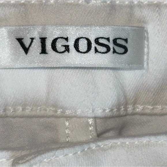 NEW Vigoss Distressed White Ace High‎ Rise Bermuda Shorts size 25 - Picture 5 of 9
